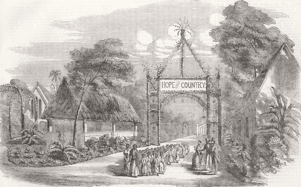 SRI LANKA. Miligraya School and Garden, in Ceylon 1853 old antique print
